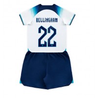 Camiseta Inglaterra Jude Bellingham #22 Primera Equipación para niños Mundial 2022 manga corta (+ pantalones cortos)